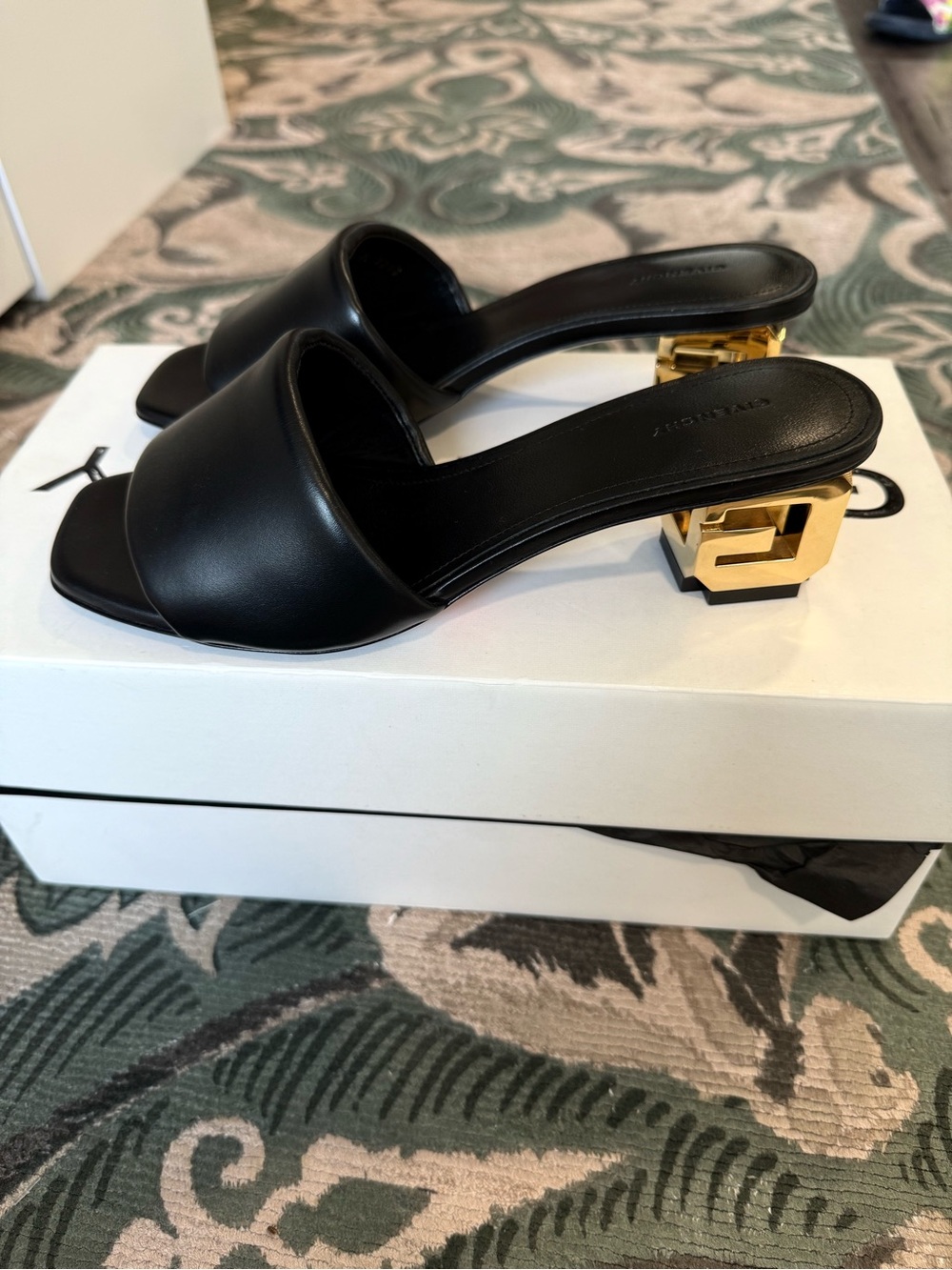 Givenchy Golden G Leather Sandal Mule Heel